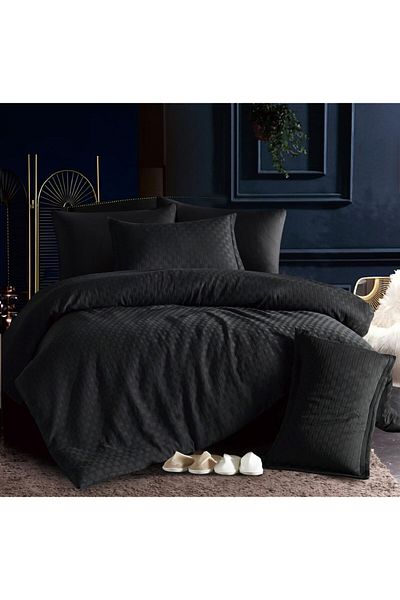 Lavita King comforter set 10 pieces Microfiber, With fitted sheet (Black - 06)