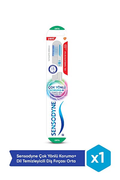 Sensodyne Çok Yönlü Koruma+ Dil Temizleyicili Diş Fırçası Orta