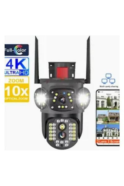 V380 Pro Camera de Supraveghere WIFI, Zoom 10X, 3 Ecrane, Rezolutie 4K, Detectie Umana, Urmarire Automata, IP