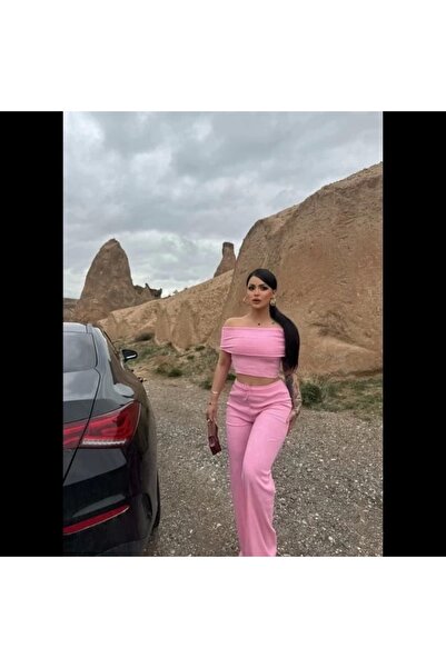 hibiscus Madonna Collar Loose Wide Leg Pants Suit