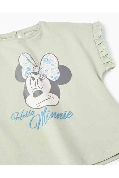 Ziddy Cotton T-shirt with Ruffles for Baby Girls 'Minnie', Green