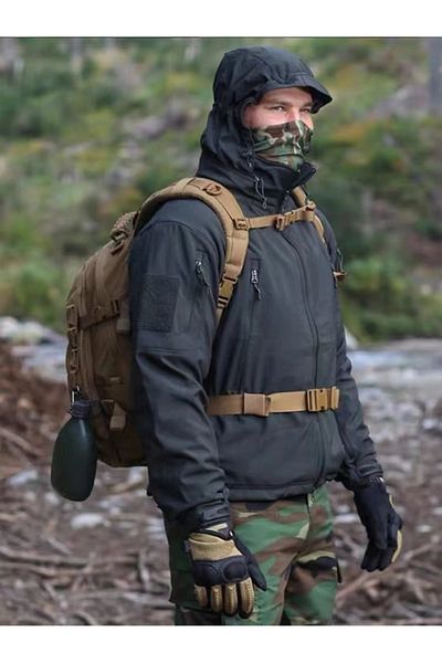 Lion camo "Akula" fur-lined softshell jacket, windproof and water-repellent, Outdoor