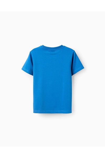 Ziddy Cotton T-shirt with Print for Boys 'Team Sonic', Blue
