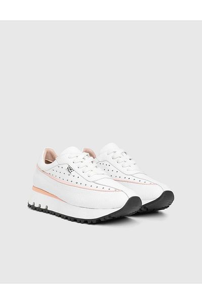 İLVİ Miley Genuine Leather White Women's Sports Shoes