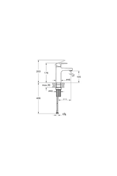 Artema A42938 Flow Square Basin - High Chrome