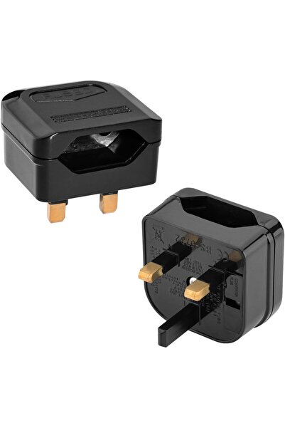 Generic Incutex 2x Travel Adapter UK GB England Travel Adapter Type C 2-Pin on UK 3-Pin travel socket plug a