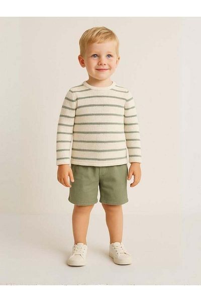 Zekids Boy's Striped Knitted Long Sleeve T-Shirt
