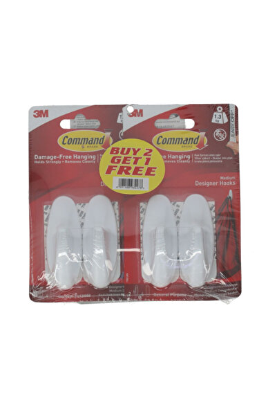 COMMAND Self-Adhesive Strong Hold Damage Free General Purpose Utility Hooks Medium