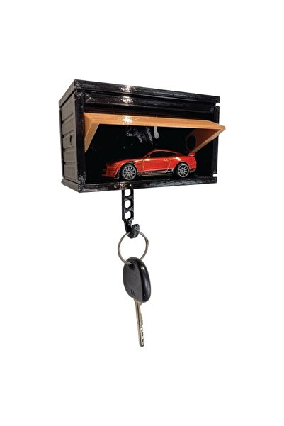OEM Garage Key Holder, Mini Garage Design, Efficient Organization, Black/Brown