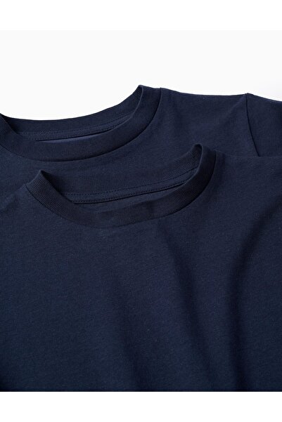 Ziddy Pack of 2 Cotton T-shirts for Boys, Dark Blue