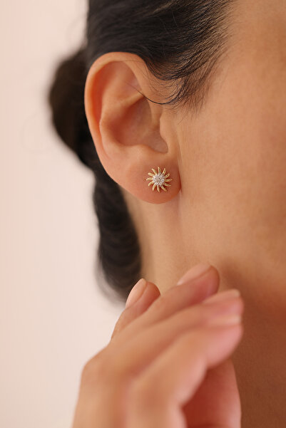 YAVUZ KUYUMCULUK 14 Ayar Altın Güneş Top Küpe