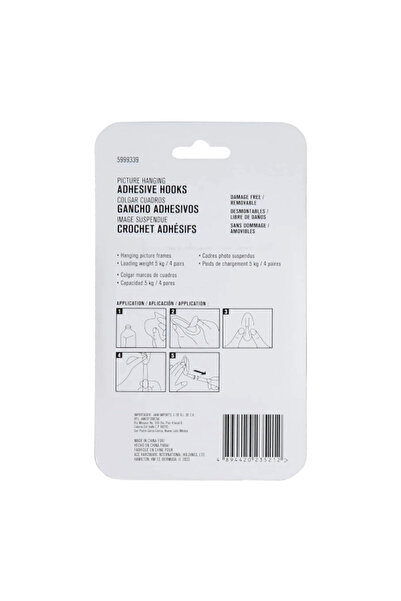 ACE 12-Piece Damage Free Adhesive Picture Hanging Strips 1.9 x 6.5 cm