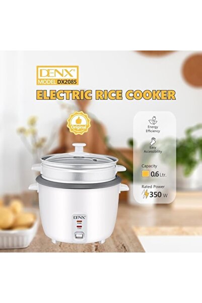 Denx DX2085 Smart Electric Rice Cooker - 0.6L, 350W, Cooking and Heating