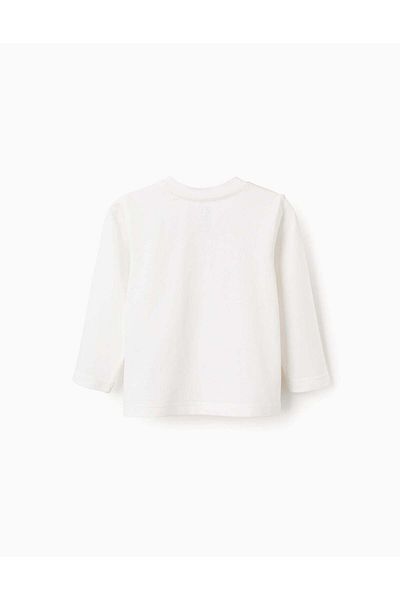 Ziddy Long Sleeve T-Shirt for Baby Boys 'Mini Concierge', White