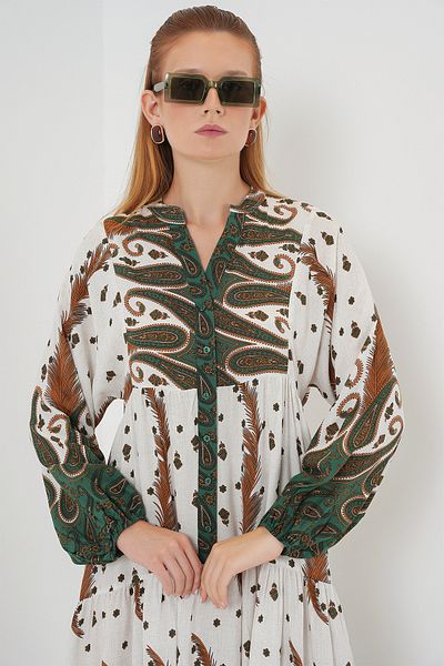 Bigdart Rochie lungă hijab cu model pentru femei 2585 - muștar