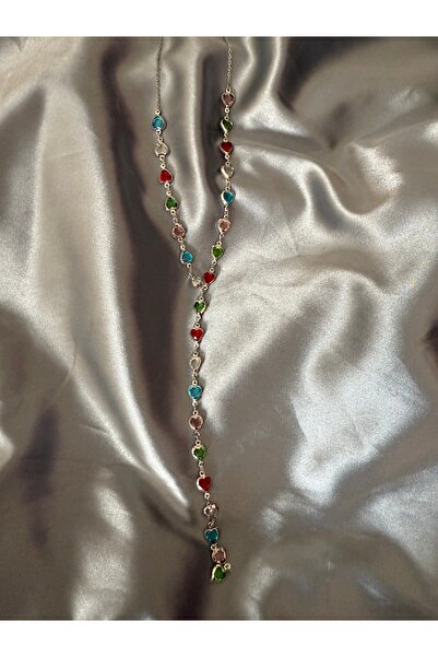Falco Kalpli renkli taşlı y kolye