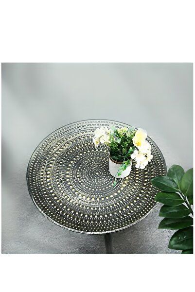 Yelajoy Modern Coffee Table, Round End Table, Small Bedside Table for Modern Home Decor, 40x40cm