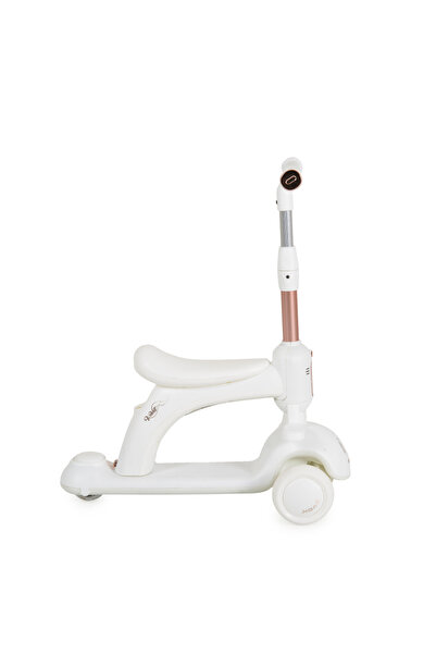 byox Trotineta pentru copii Velvet Royal White 2in1 cu scaunel detasabil,Suport picioare incorporat,