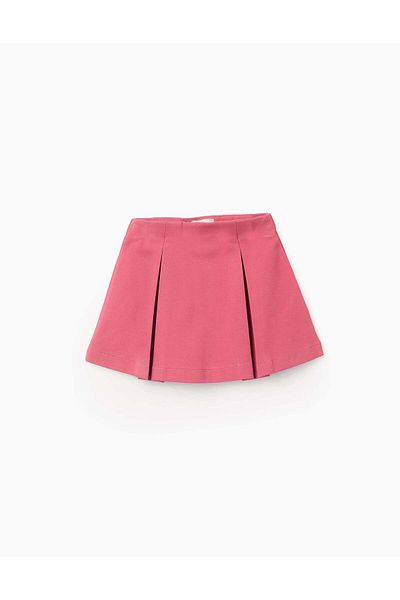 Ziddy Ponte Roma Pleated Skirt for Girls, Pink