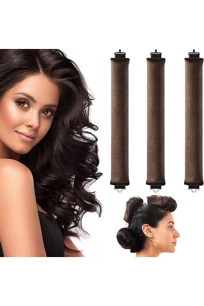 Lumely Velvet Overnight Blowout 3 Rods Heatless Hair Curler,Sleep in Satin Heatless Curls Hair Rollers