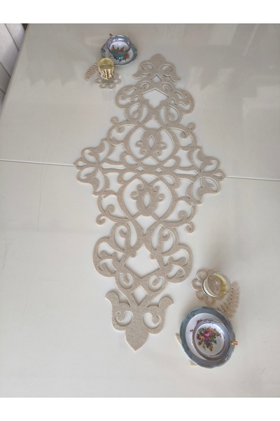 SEHARA مفرش طاولة، 97 سم × 45.5 سم، (2 ورقة نباتية، 2 زهور هدية)، مفرش طاولة، 3 مم