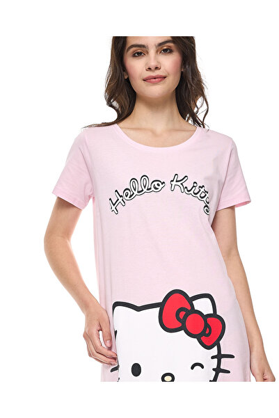 R&B Hello Kitty Print Nightdress with Short Sleeves