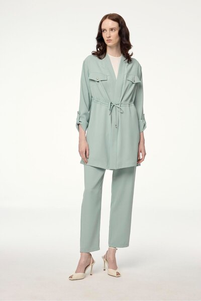 Zühre Pocket Detailed Mint Triple Combination Suit Tk-1212