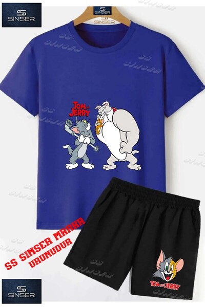 SS SİNSER Children's Unisex “Tom and Jerry with Dog“ Custom Printed Crew Neck...