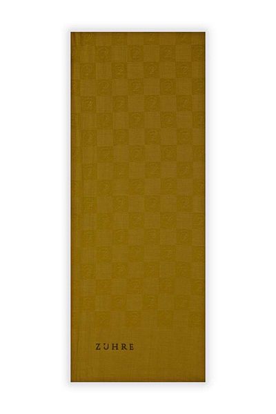 Zühre Monogram Patterned Mustard Seher Shawl 0106