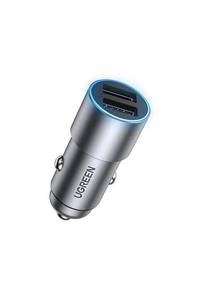 Gear Încărcător auto 2xUSB-A, Fit, 24W, 4.8A, A76, Alumix, Gri metalic