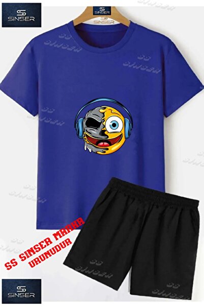 SS SİNSER Children's Unisex “Smile One-Eyed Headphones“ Special Printed Crew ...