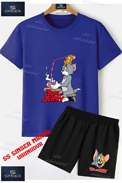 SS SİNSER Children's Unisex “Tom and Jerry Drinking Straw“ Custom Printed Cre...