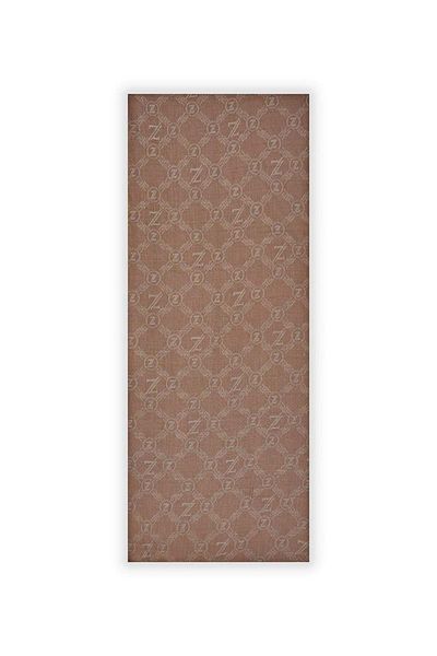 Zühre Monogram Patterned White Beige Greenhouse Shawl 0021