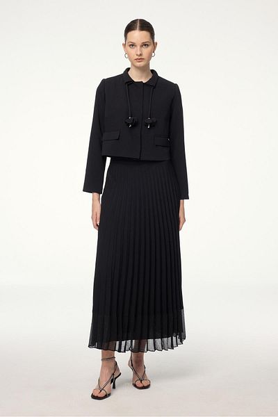 Zühre Black Double Suit with Accessory Detail Tk-1633