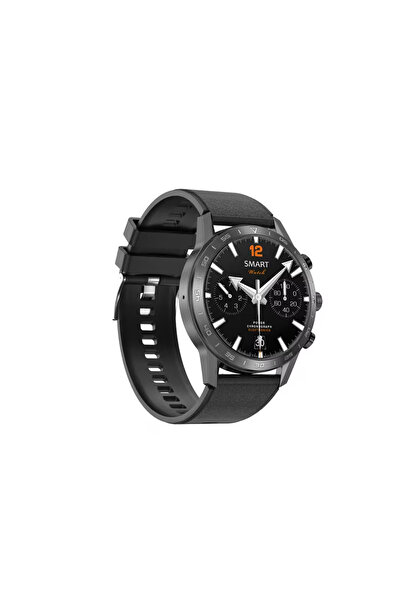 Smart Vibe DT™ WA7CH PLUS - Έξυπνο ρολόι AMOLED με Bluetooth Κλήσεις, Υγεία/Γυμναστική, Δερμάτινο και Σιλικονούχο Λουράκι, Μαύρο