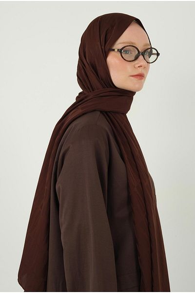 HEQA Jou Pattern Jacquard Shawl Bitter Brown