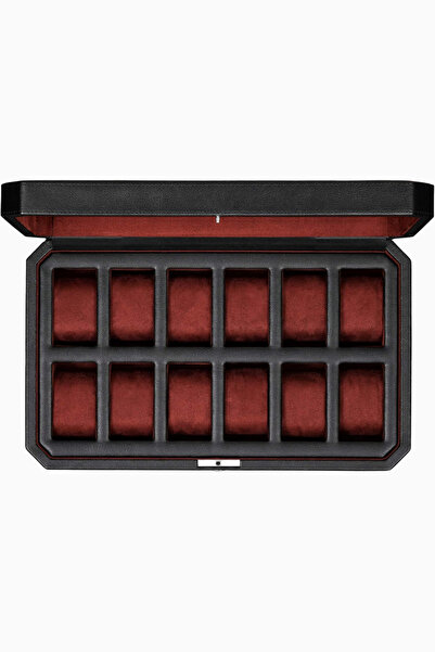 ROTHWELL 12 Slots Luxury Watch Box with Large Glass Cover, Leather, Men's Watch Organizer
