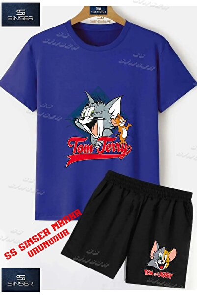 SS SİNSER Children's Unisex “Tom and Jerry in the Square“ Special Printed Cre...