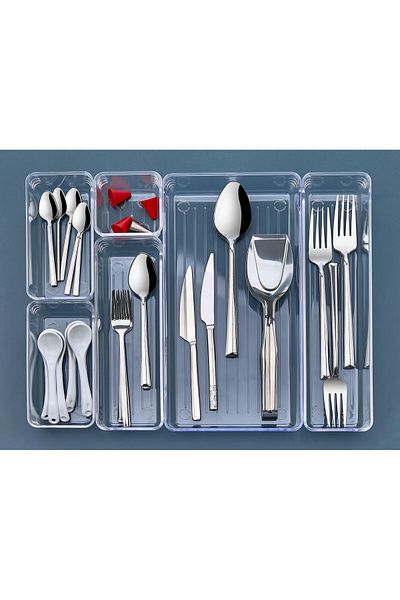 safestore Adjustable Drawer Organizer Set 6 Piece Jewelry and Makeup Box Pen Spoon Holder Organizer