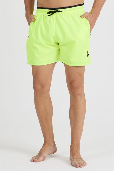 pandy Colorful Lined Mesh Pocket Zippered Swim Shorts