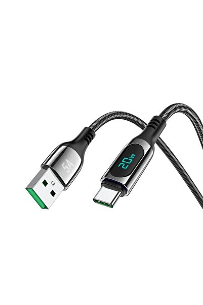 Gear Cablu USB la Tip-C, Turbo, 5A, 1.2m, K24, PVC, Închis la culoare