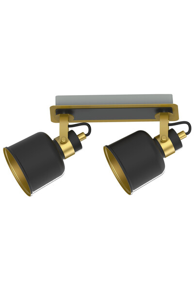 Klausen Προβολέας Sputnik KL6693, ρυθμιζόμενος, 2xE14, μαύρο+χρυσό, IP20,