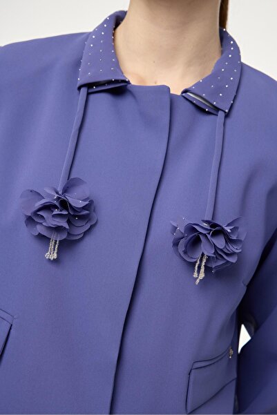 Zühre Aksesuar Detaylı Menekşe İkili Takım TK-1633