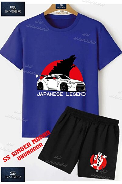 SS SİNSER Kids Unisex “Car Tokyo White Japenes Writing“ Custom Printed Crew N...
