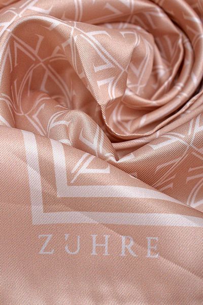 Zühre Monogram Pattern Polyester Twill Scarf 0081 V20