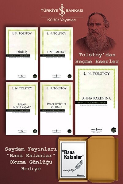TÜRKİYE İŞ BANKASI KÜLTÜR YAYINLARI Anna Karenina & Diriliş & Hacı Murat & İn...