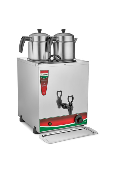 Miletto 30 Model Elektrikli 2 Demlikli Çay Kazanı 15 lt (Demlikler Dahil) - M...