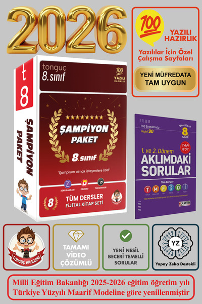 Tonguç Yayınları 8. Sınıf Tüm Dersler Dinamo & Zoru & Fijital Şampiyon Paketi...