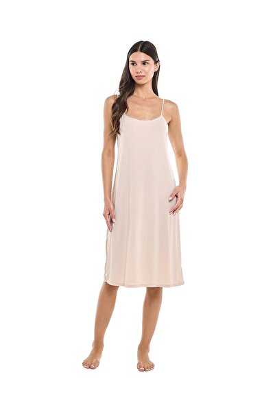 R&B فستان نوم بحمالات مزين بالدانتيل ورقبة دائرية