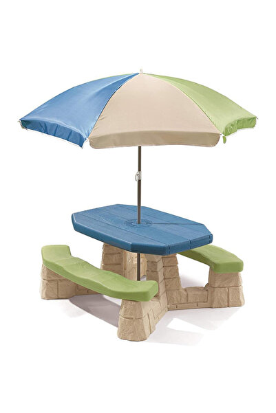 KÜLTÜR ÇOCUK OKUL ÖNCESİ EĞİTİM ARAÇLARI Şemsiyeli Plastik Çocuk Piknik Masas...